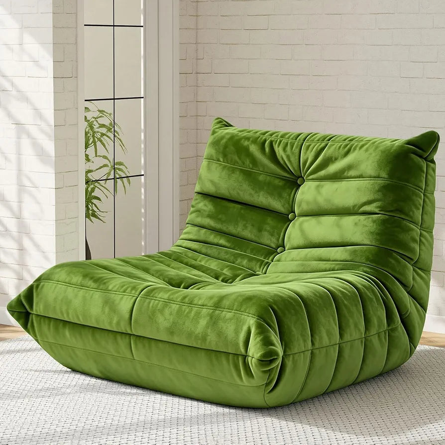 Trenda Bean Bag Chair for Adults, High-Density Foam, Dutch Velvet, Green