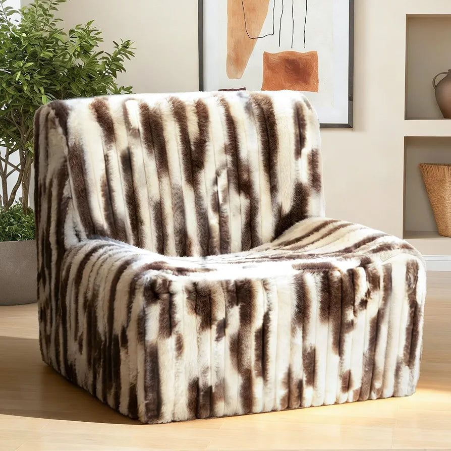 Trenda 32'' Armless Accent Chair, Boneless Space-Saving Reading Chair