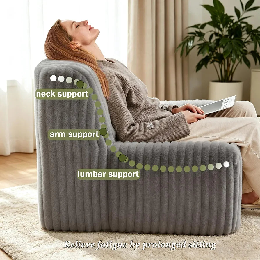 Trenda 32'' Armless Accent Chair, Boneless Space-Saving Reading Chair