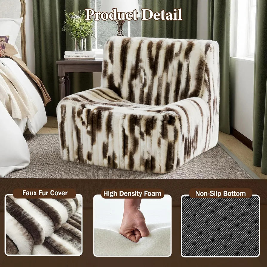 Trenda 32'' Armless Accent Chair, Boneless Space-Saving Reading Chair