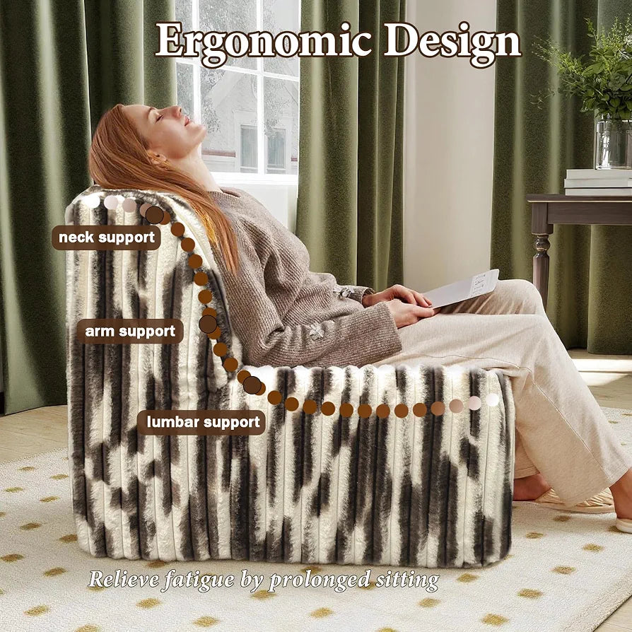 Trenda 32'' Armless Accent Chair, Boneless Space-Saving Reading Chair