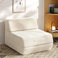 Trenda Folding Chair Bed, 16lbs Convertible Sleeper Chair Sofa Bed, Beige