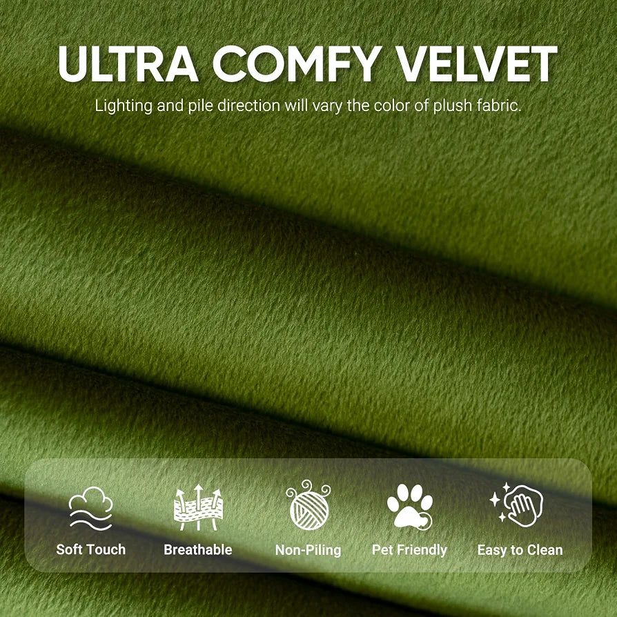 Trenda Bean Bag Chair for Adults, High-Density Foam, Dutch Velvet, Green