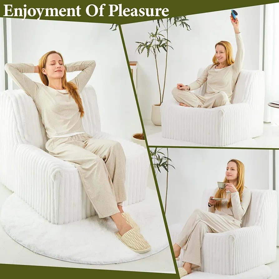 Trenda 32'' Armless Accent Chair, Boneless Space-Saving Reading Chair