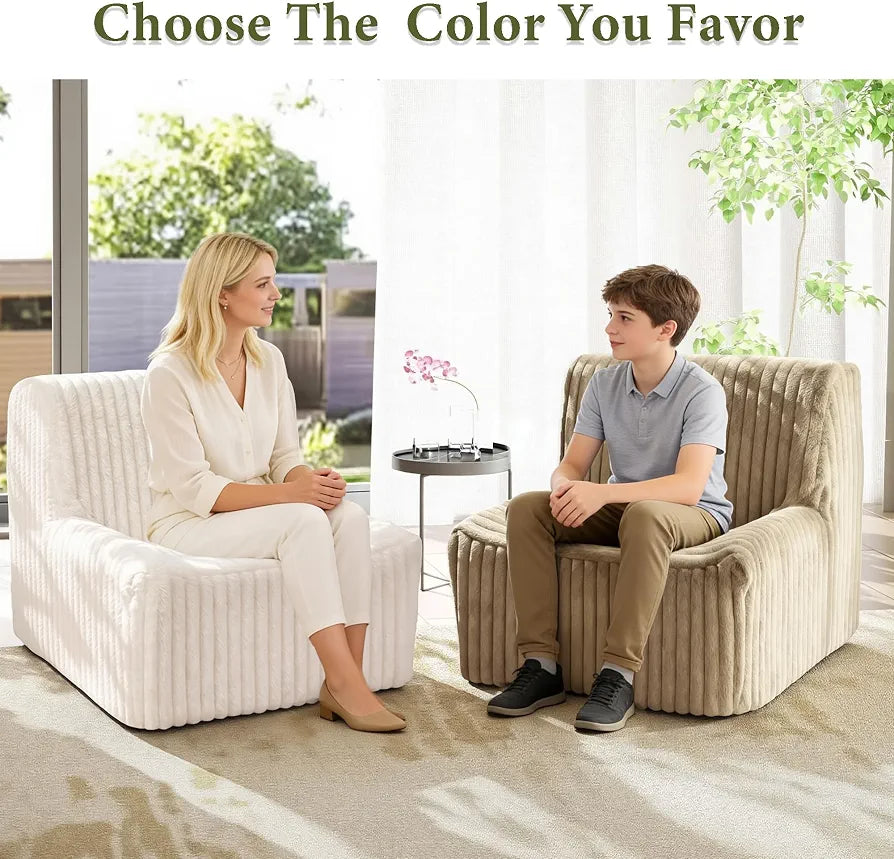 Trenda 32'' Armless Accent Chair, Boneless Space-Saving Reading Chair