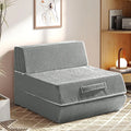 Folding Chair Bed, 16lbs Convertible Sleeper Chair Sofa Bed, Light Grey