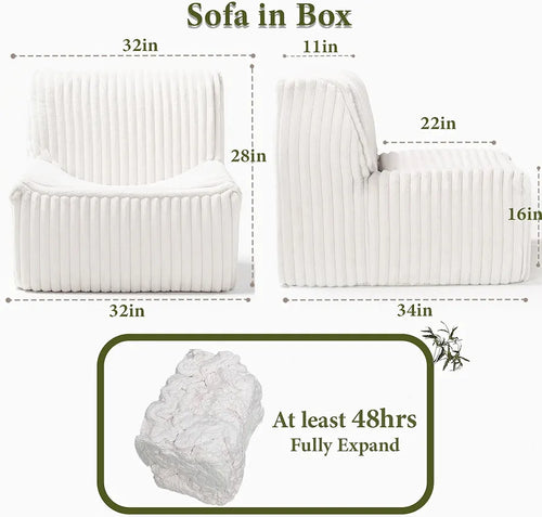 Trenda 32'' Armless Accent Chair, Boneless Space-Saving Reading Chair